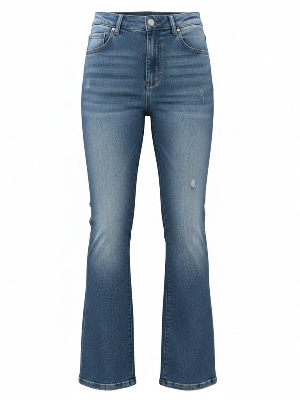 Freckled Poppy Risen High-Rise Flare Jeans in Light Blue - Size 7/28